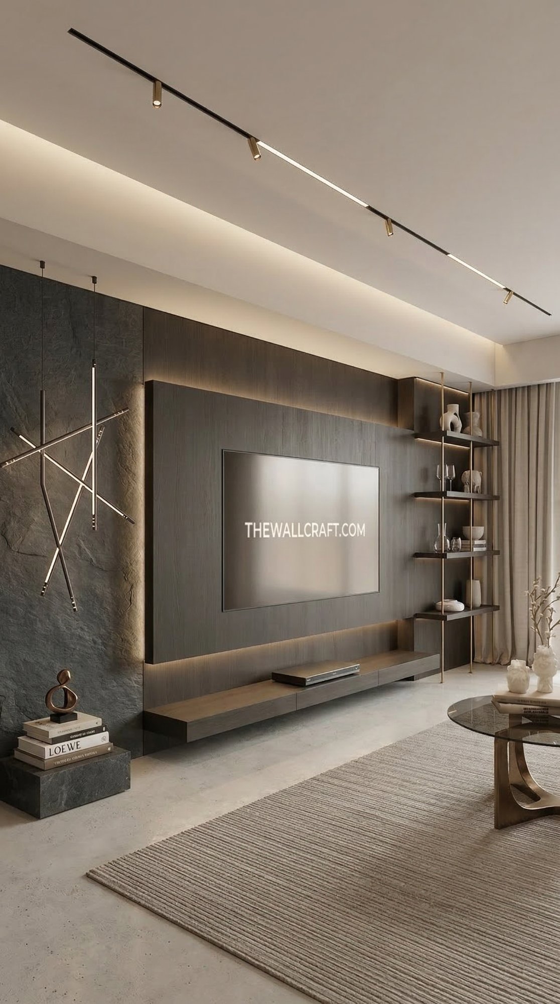 TV Wall — Dark Stone