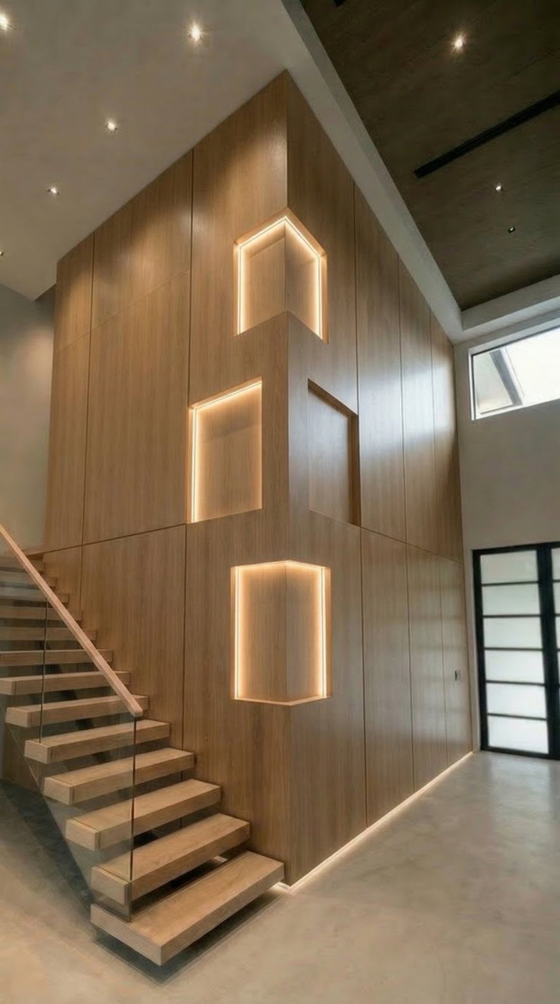 Staircase — Wood Panels & Niches